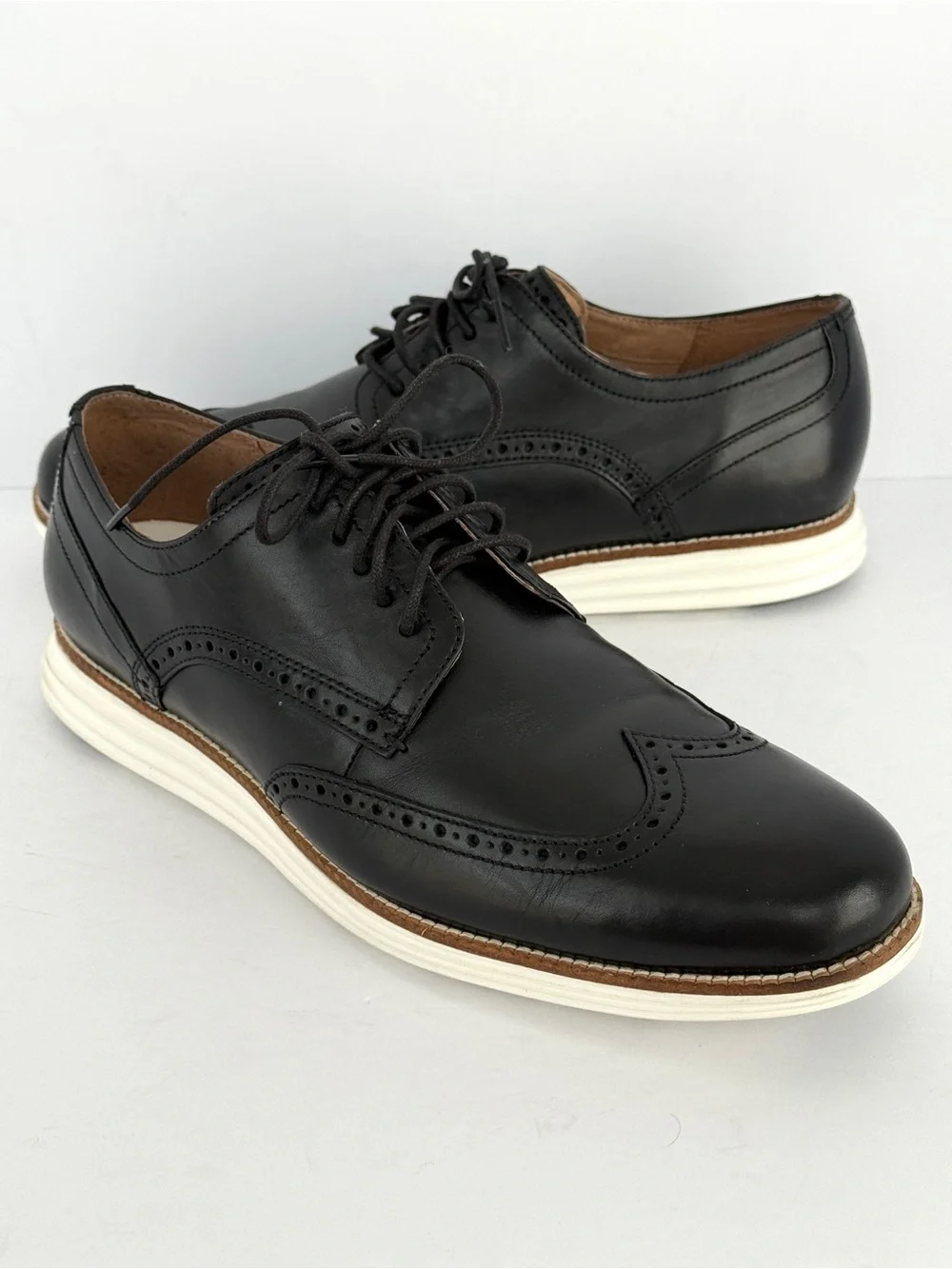 Cole Haan Men's ØriginalGrand Wingtip Oxford Shoes Black Size 11.5M